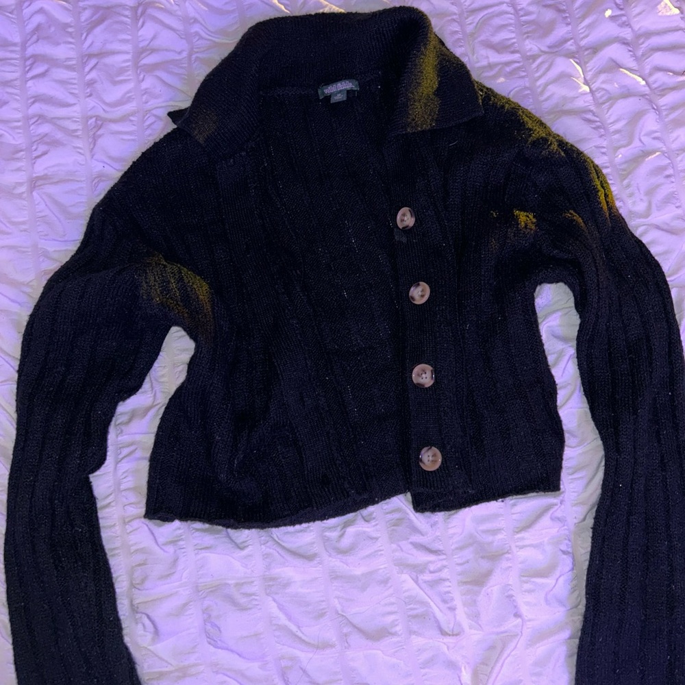 Wild Fable Black Button-Up Cardigan